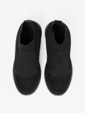 Fekete színű slip-on sportcipő textil felsőrésszel