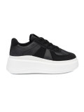 Klasszikus fekete színű sneaker cipő vastag talppal