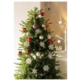 Karácsonyfadíszek – fehér csillagok, 10 cm, 40 darab