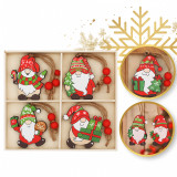 12 darabos fa karácsonyfadísz szett, 6,5 cm