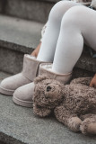 Bézs színű öko velúr hótaposó meleg béléssel