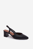 Magas sarkú cipő ekobőrből, fekete