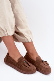 Barefoot mokaszin természetes velúrbőrből, barna színű