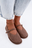 Barefoot balerina pánttal bézs velúrból