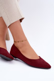 Lapos talpú öko velúr balerina cipő - bordó színű