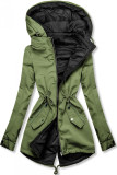Tavaszi kifordítható parka, khaki és fekete színű