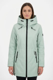 Mentazöld színű tavaszi parka magas gallérral