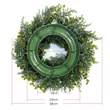 Karácsonyi ajtódísz, natúr zöld, 38 cm