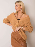 Camelszínű oversize kardigán