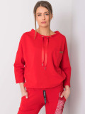 Piros színű oversize pamut pulóver