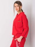Piros színű oversize pamut pulóver