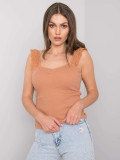 Barna pamut ribbed top