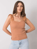 Barna pamut ribbed top