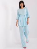 Világoskék casual szett oversized blúzzal