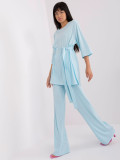 Világoskék casual szett oversized blúzzal