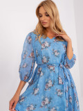 Kék virágmintás oversize ruha