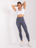 Grafitszürke színű sportos leggings pamutból