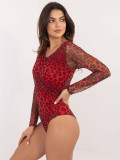 Elegáns piros színű hosszú ujjú body
