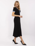 Elegáns midi ruha rövid ujjakkal