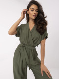 Stílusos khaki overall rövid ujjakkal