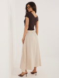 Bézs színű midi szoknya megkötővel
