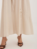 Bézs színű midi szoknya megkötővel