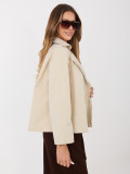 Rövid bézs színű átmeneti kabát béléssel