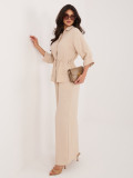 Bézs színű szett inggel és bő szárú nadrággal