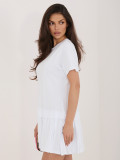 Fehér, bővülő fazonú mini ruha rövid ujjal