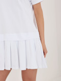 Fehér, bővülő fazonú mini ruha rövid ujjal