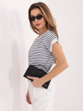 Fehér-sötétkék színű csíkos póló rövid ujjakkal