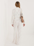 Fehér színű női szett inggel és nadrággal