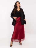 Bordó színű maxi szoknya csipkével