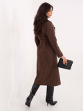 Barna átmeneti kabát övvel és béléssel