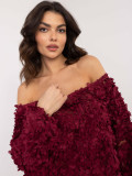 Elegáns bordó színű off-shoulder blúz