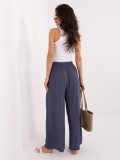 Női palazzo nadrág viszkózból -  sötétkék színű