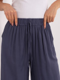 Női palazzo nadrág viszkózból -  sötétkék színű