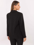 Elegáns fekete színű blézer brossal és béléssel