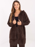 Női átmeneti kapucnis kabát barna színben