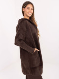Női átmeneti kapucnis kabát barna színben