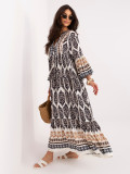 Oversize mintás maxi ruha 3/4-es ujjal