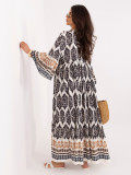 Oversize mintás maxi ruha 3/4-es ujjal