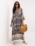 Oversize mintás maxi ruha 3/4-es ujjal