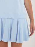 Világoskék, bővülő fazonú pamut mini ruha