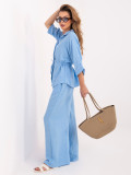 Elegáns kék színű szett inggel és bő szárú nadrággal