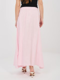 Világos rózsaszínű midi szoknya megkötővel
