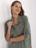 Oversize ruha 3/4-es ujjakkal khaki színben