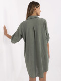 Oversize ruha 3/4-es ujjakkal khaki színben