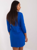 Kobaltkék színű mini ruha 3/4-es ujjakkal