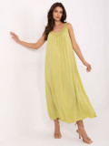 Oversize limezöld színű viszkóz maxi ruha